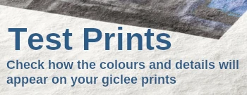 Proof/test prints. The perfect solution to evaluate how the colours and details will appear in the final giclee print from your artwork and photographic images. Order a proof print.